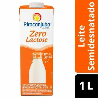 Leite longa vida zero lactose com tampa piracanjuba 1 litro