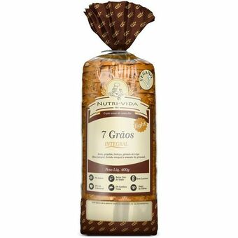 Pão integral vegano 7 grãos light nutri-vida 400g