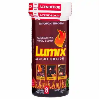 Acendedor álcool sólido lumix 170g com 8 unidades