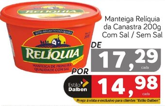 Manteiga Relíquia da Canastra 200g Com Sal / Sem Sal