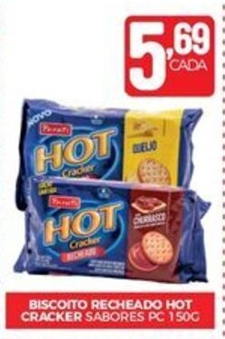 Fort Atacadista BISCOITO RECHEADO HOT CRACKER SABORES PC 150G oferta