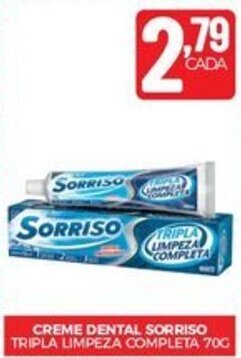 Fort Atacadista CREME DENTAL SORRISO TRIPLA LIMPEZA COMPLETA 70G oferta