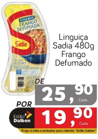 Supermercado Dalben Linguiça Sadia 480g Frango Defumado oferta