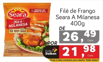 Supermercado Dalben Filé de Frango Seara A Milanesa 400g oferta
