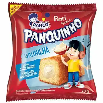 Mini bolo sabor baunilha panquinho 70g com 2 unidades