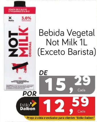 Bebida Vegetal Not Milk 1L