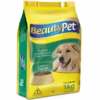 Ração para cães carne e vegetais beauty pet 1kg