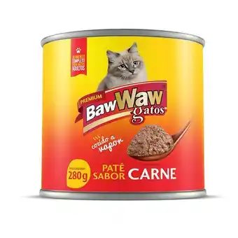 Mambo Ração para gatos sabor carne baw waw lata 280g oferta