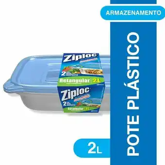 Mambo Pote retangular ziploc 2 litros 2 unidades oferta