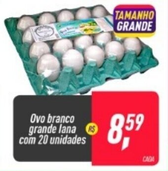 Ovo Branco grande lana com 20 unidades