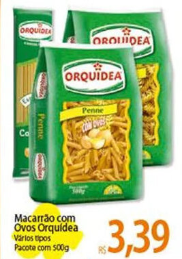 Atacadão Macarrão com Ovos Orquídea Vários tipos Pacote com 500g oferta