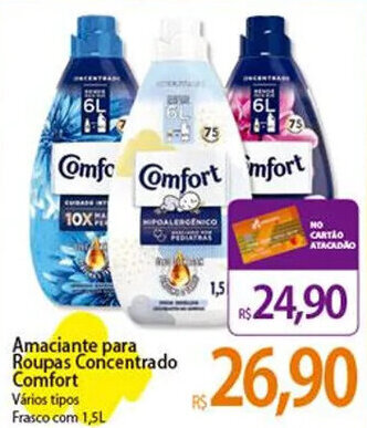 Amaciante para Roupas Concentrado Comfort Vários tipos Frasco com 1,5L