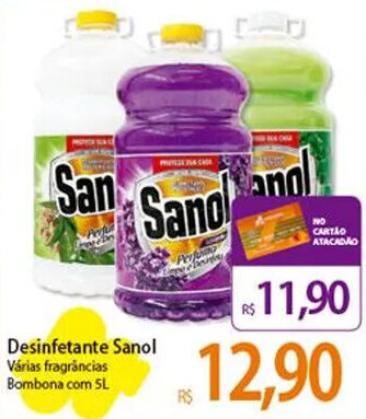 Atacadão Desinfetante Sanol Várias fragrâncias Bombona com 5L oferta