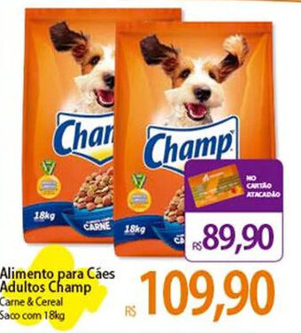Atacadão Alimento para Cães Adultos Champ Carne & Cereal Saco com 18kg oferta
