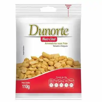 Amendoim dunorte sem pele salgado sachet 110g