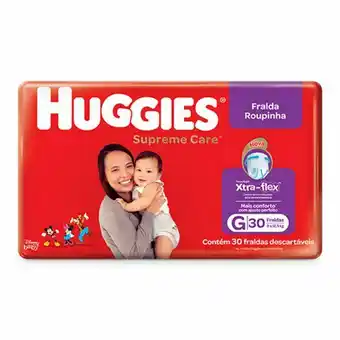 Fralda huggies roupinha supreme care g - 30 unidades