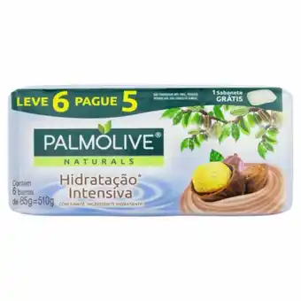 Unicompra Pack sabonete em barra hidratação intensiva karité palmolive naturals cartucho leve 6 pague 5 unidades 85g cada oferta