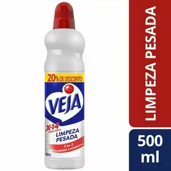Limpador veja x14 limpeza pesada com cloro ativo oferta 500ml