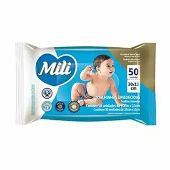 Toalhinhas umedecidas mili com 50un