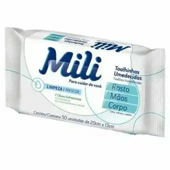 Imec Supermercados Toalhinha umedecidas mili rosto, mãos e corpo 50un oferta