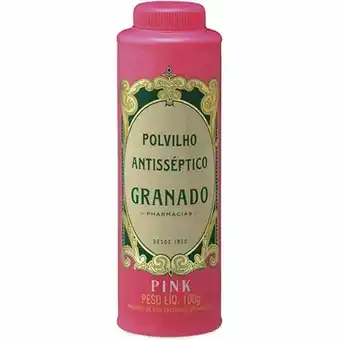 Talco antissépitco granado pink embalagem 100g