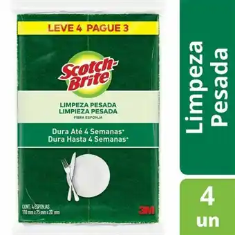 Esponja de limpeza pesada scotch-brite - leve 4 pague 3