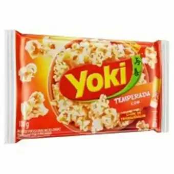 Rede Top Pipoca de microondas yoki popcorn temperada com toque de chef kitano 100g oferta