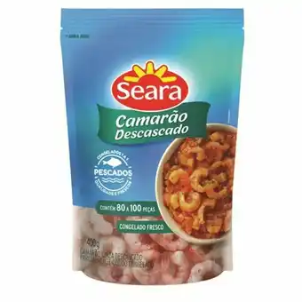 Rede Top Camarão descascado 80/100 seara pescados 400g oferta