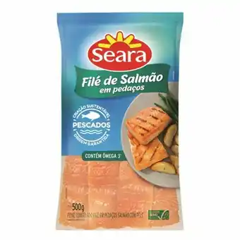 Rede Top Filé de salmão em pedaço seara pescados 500g oferta