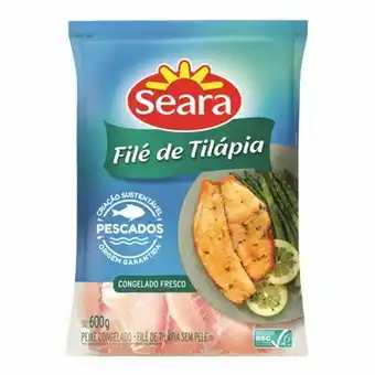 Rede Top File de tilápia seara pescados iqf 600g oferta
