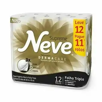 Papel higiênico neve folha tripla supreme pacote 12un