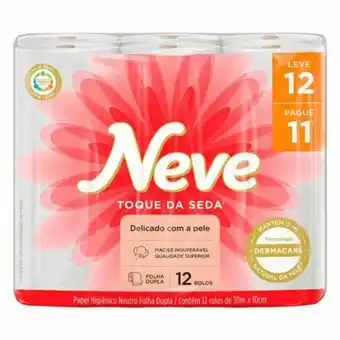 Rede Top Papel higiênico folha dupla leve 12 pague 11 compacto 30metros neve oferta