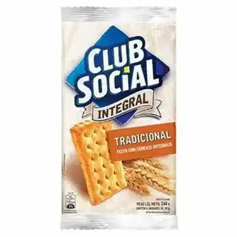 Biscoito integral club social - tradicional 144g