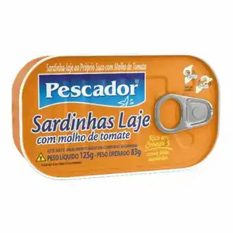 Rede Top Sardinha pescador com molho de tomate embalagem 125g oferta