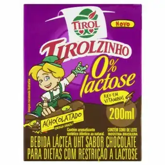 Rede Top Bebida láctea tirol chocolate zero lactose embalagem 200ml oferta