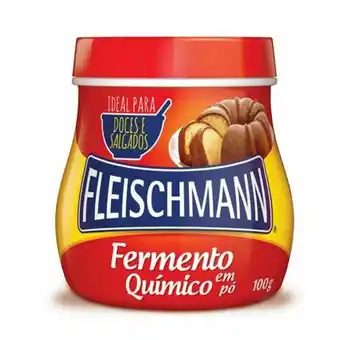 Fermento químico fleischmann em pó pote 100g