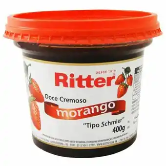 Rede Top Doce cremoso de fruta ritter morango pote 400g oferta