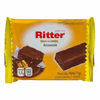 Rede Top Barra de cereal ritter brownie embalagem 75g oferta