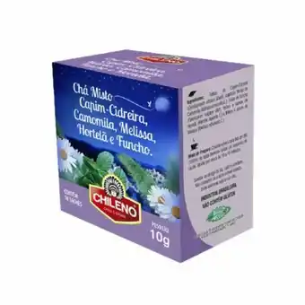 Chá aromático chileno camomila com melissa embalagem 10g