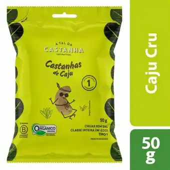 Castanha de cajú crua tal da castanha 50g
