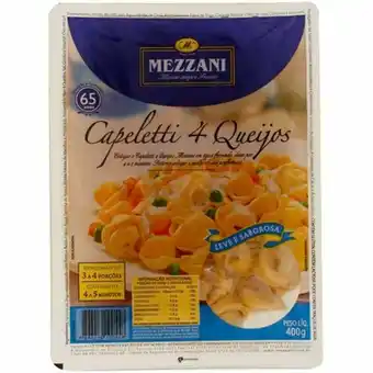 Massas frescas mezzani capeletti quatro queijos embalagem 400g