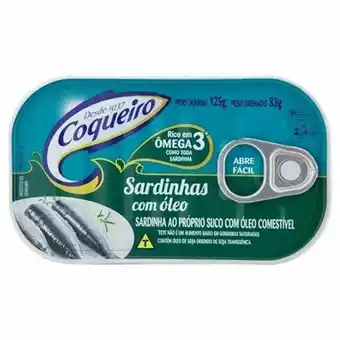 Coocerqui Sardinha coqueiro com óleo 125g oferta