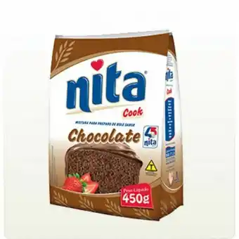 Mistura para bolo nita chocolate pacote 450g
