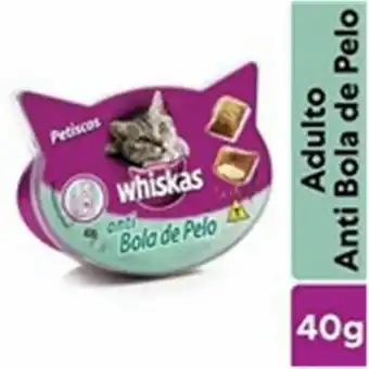 Petisco whiskas temptations anti bola de pelo para gatos adultos 40g