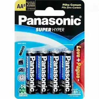 Coocerqui Pilha panasonic super hyper leve + e pague - 8 unidades oferta