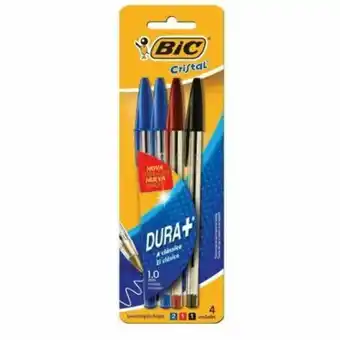 Coocerqui Caneta bic cristal media azul/preta/verm/verde c/4 oferta
