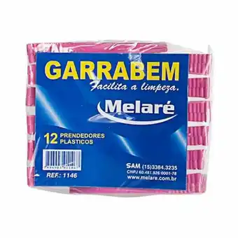 Prendedor plástico melare garrabem embalagem 12 un