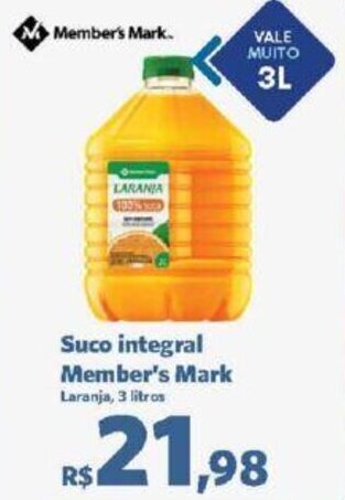 Sam's Club Suco integral Member's Mark Laranja, 3 litros oferta