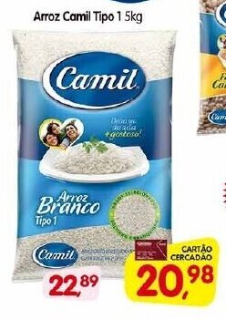 Cercadão Arroz Camil Tipo 1 5kg oferta