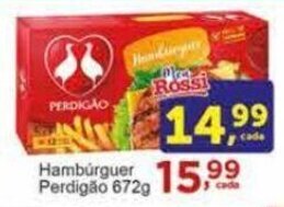 Rossi Supermercado Hambúrguer Perdigão 672g oferta